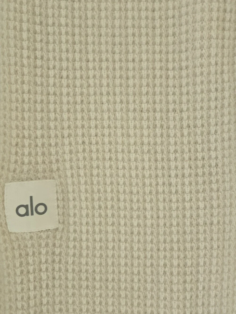 ALO Yoga 100% Cashmere High-Waist Plush Waffle Pant Size Small Ivory Luxury Soft